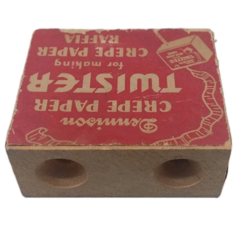 Vintage Dennison Wooden Wood Block Crepe Raffia Paper‎ Twister 1/1 on Ebay